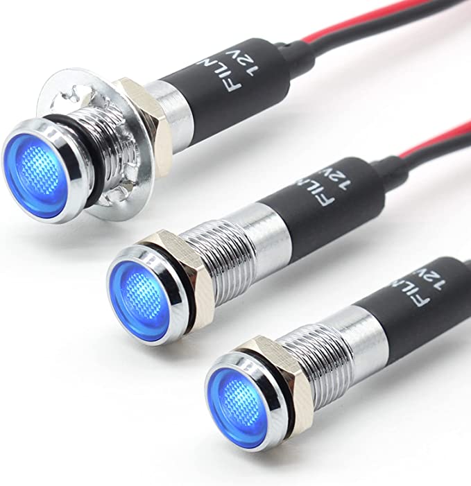 Kontrollleuchte 8mm (5/16 ") 12V LED  5 Stück