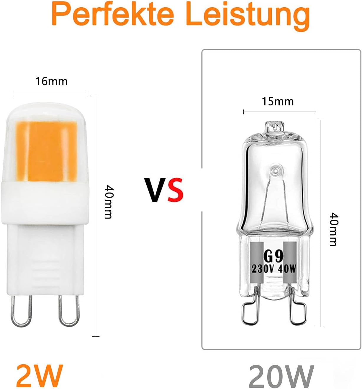 G9 LED Lampe Warmweiß 2700K 230V