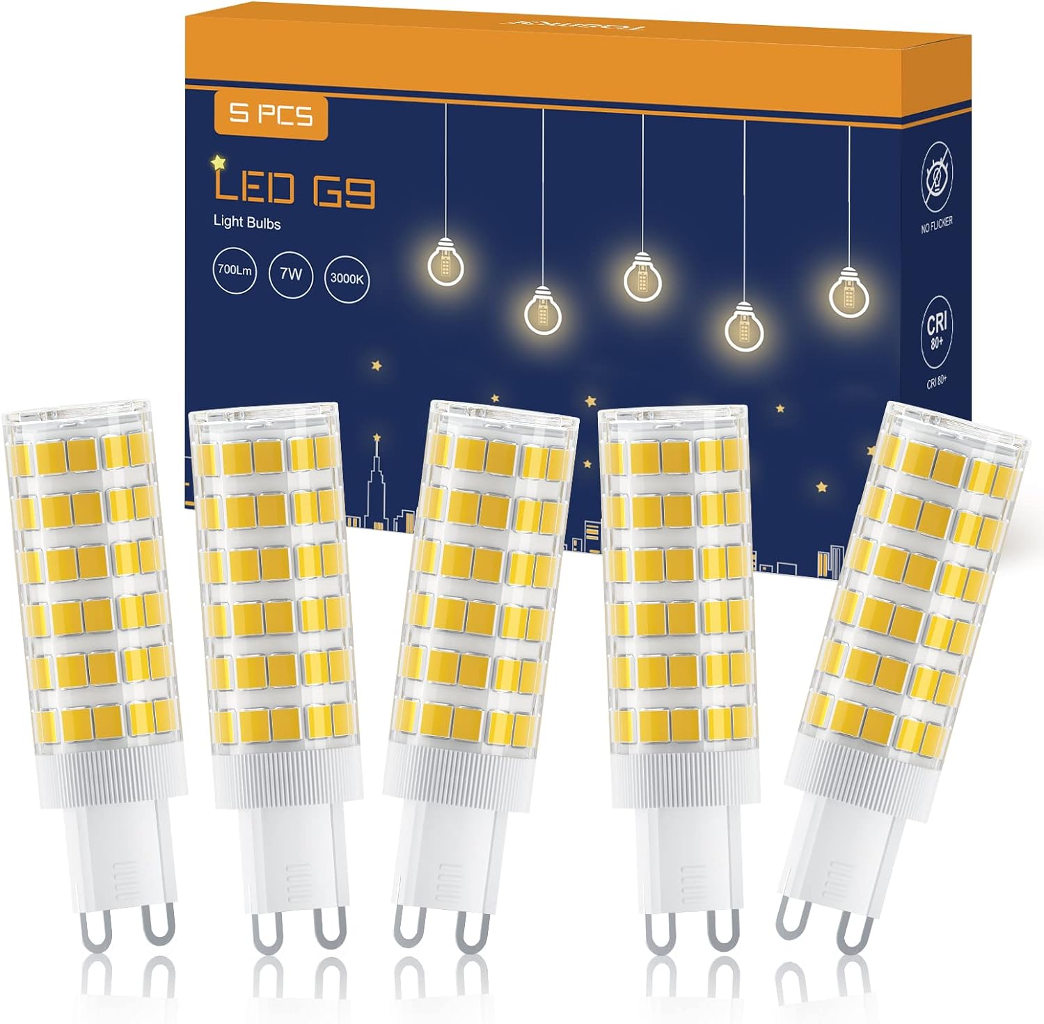 G9 LED Lampe 7W, 5er Pack