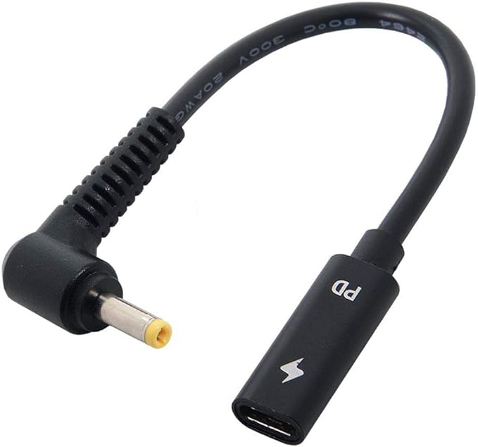 USB-C Buchse Eingang zu DC 4.01.7mm Power PD Ladekabel passend für Laptop 18-20V